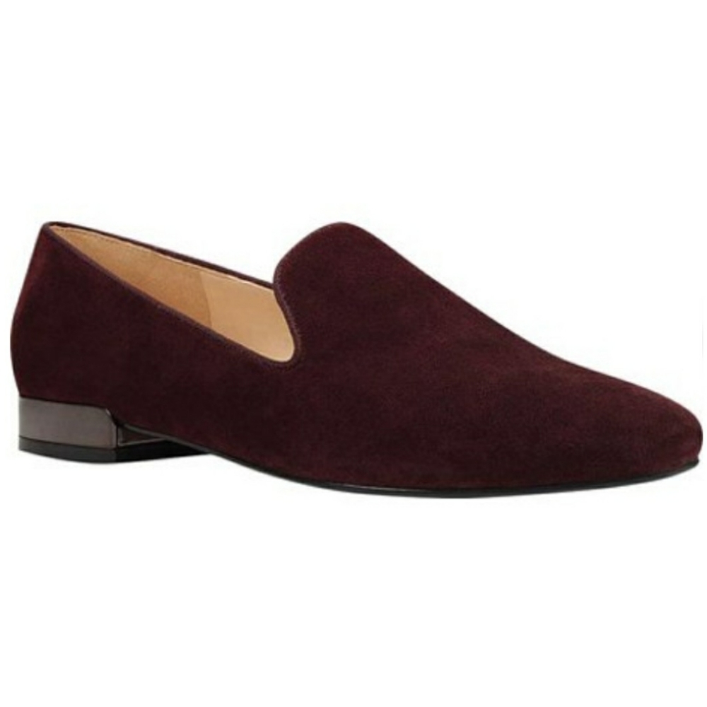 NWT burgundy suede loafers